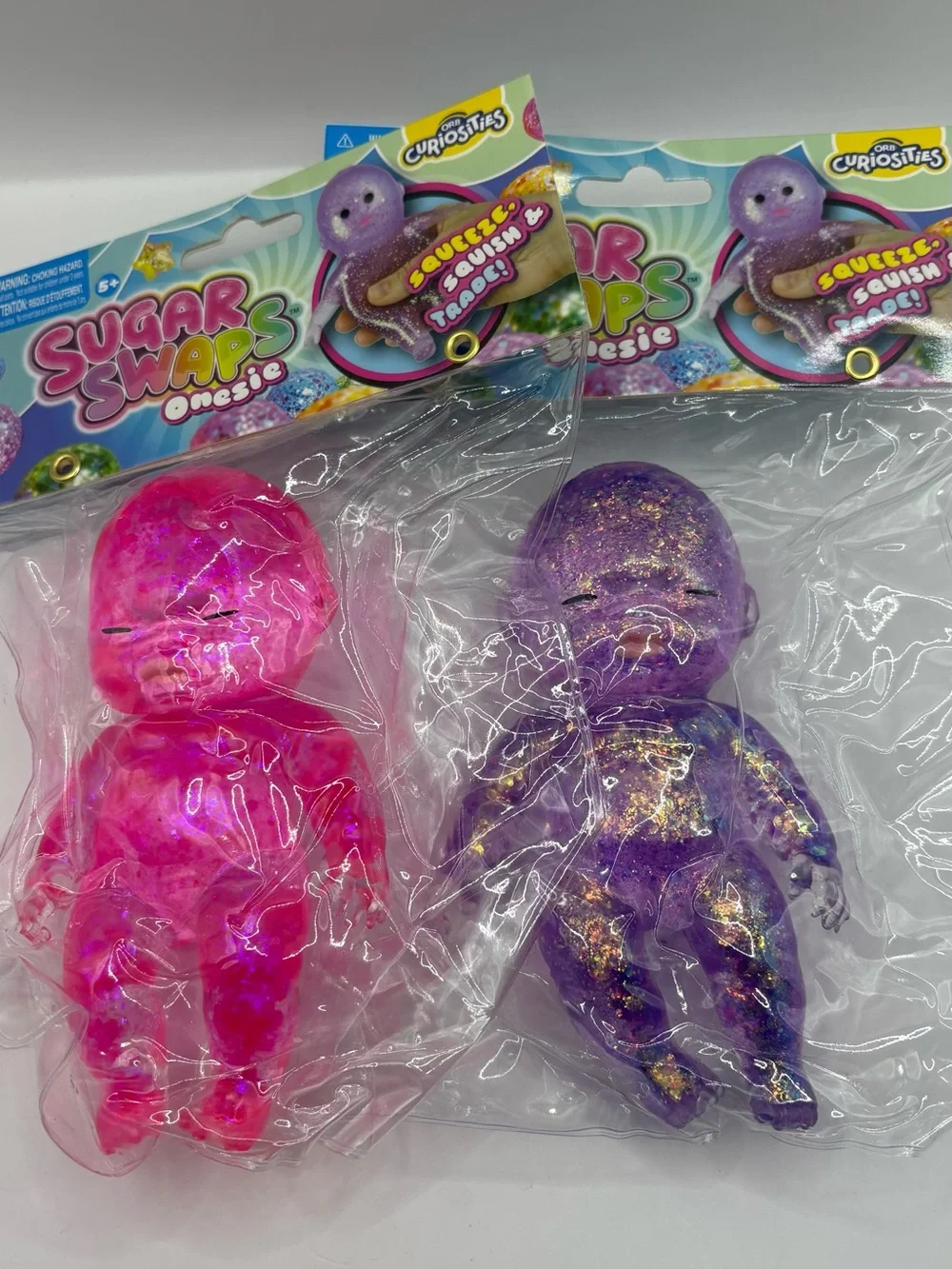 ORB Curiosities Sugar Swap Jumbo  Babies pink and purple set squishy toys